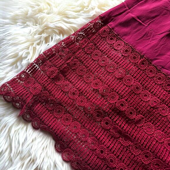 Anthropologie Floreat Aveline Crochet Lace Dress in Raspberry - Picture 9 of 11